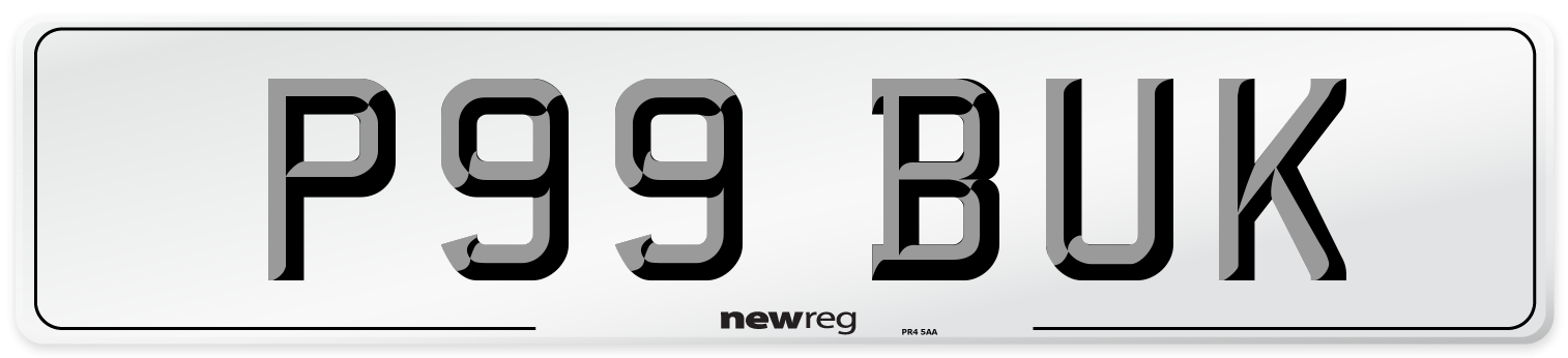 P99 BUK Number Plate from New Reg